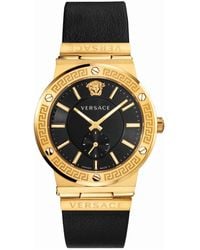 Versace - Quarzuhr schweizer uhr greca schwarz vevi00220 - Lyst