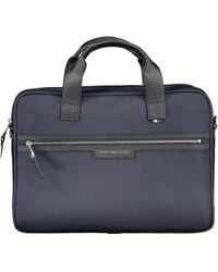 Tommy Hilfiger - Borsa per laptop blu con tracolla regolabile - Lyst