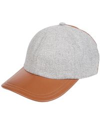 Eleventy - Kasjmier En Leren Baseballpet - Lyst