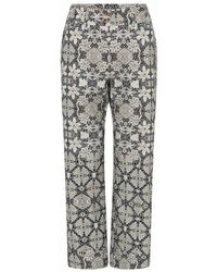 GUSTAV - Bedruckte Straight Leg Hose Schwarz/Sand - Lyst