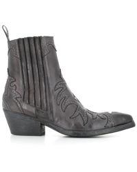 Sartore - Vintage anthrazit lederstiefel - Lyst