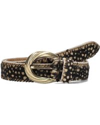 Notre-v - Accessoires ,Zwart ,Wol Luipaardprint Riem Voor Vrouwen - Lyst
