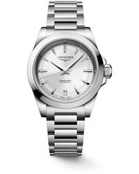 Longines - Conquest silbernes sonnenstrahl-zifferblatt stahl uhr - Lyst