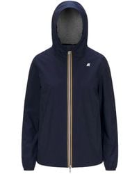 K-Way - Jassen ,Blauw ,Polyester Blauwe Korte Jas Polyester - Lyst