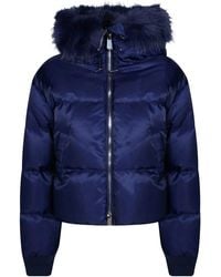 Pinko - Jassen ,Blauw ,Polyester Piastraia Padded Jacket - Lyst