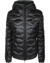 Blauer - Schwarze Daunenjacke Für Frauen - Lyst