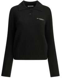 Givenchy - Logo Kraag Gebreide Trui - Lyst