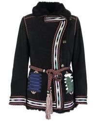 Etro Morgan Sheepskin Jacket With Embroidery - Zwart