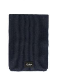 Dondup - Blauer gestrickter schal mit logo patch - Lyst