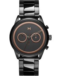 MVMT - Accessoires ,Zwart ,Chronograph Powerlane Roestvrijstalen Horloge - Lyst