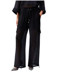Liu Jo - Broeken ,Zwart ,Katoen Mesh Cargo Broek - Lyst