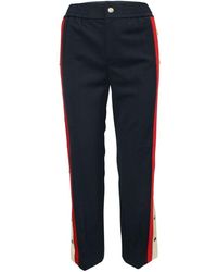 Gucci Gestreepte Popstuded Loszittende Broek - Blauw