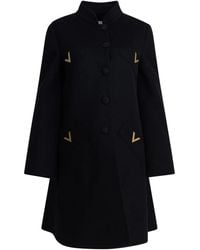 Valentino - Zwarte Wol Kasjmier Getailleerde Jas - Lyst
