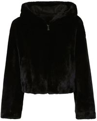 Pinko - Jassen ,Zwart ,Nepbont Nepbont & Shearling Jassen - Lyst
