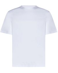 Brunello Cucinelli - Tops ,Wit ,Katoen Cotton Jersey T-Shirt Met Ronde Hals - Lyst