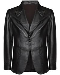 Franzese Collection - Jassen ,Bruin ,Leer Luxe Kangoeroeleer Bruine Jas - Lyst