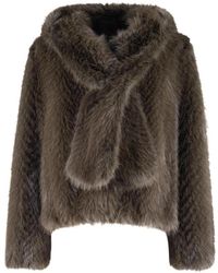 Nenette - Jassen ,Groen ,Polyester Raffinata Faux Fur Jacket - Lyst