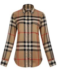 Burberry - Geruit Blouse - Lyst