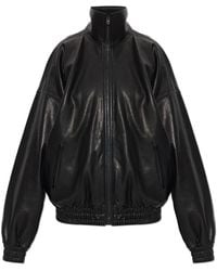 Acne Studios - Jassen ,Zwart ,Leer Vintage-Effect Leren Jas - Lyst