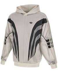 adidas - Weißer sweatshirt mit grau-schwarzem druck - Lyst