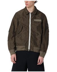 Sacai - Jassen ,Groen ,Nylon Treated Nylon Twill Blouson - Lyst