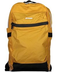 K-Way - Gelber polyamid-rucksack mit mehreren fächern - Lyst