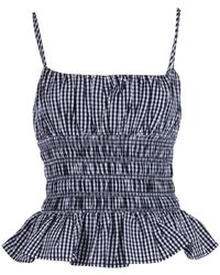 Michael Kors - Tops ,Zwart ,Katoen Gingham Katoen Smock Top - Lyst