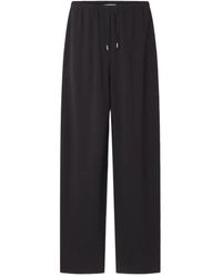 Lanvin - Broeken ,Zwart ,Wol Wide Pants - Lyst