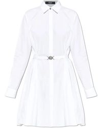 Versace - Lace-Trim Katoen-Poplin Overhemd - Lyst