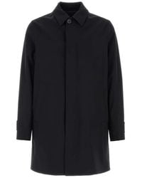 Herno - Jassen ,Blauw ,Polyester Enkelrijige Jas - Lyst