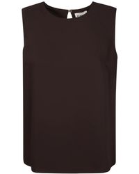 P.A.R.O.S.H. - Overhemden ,Bruin ,Polyester Panty Blouse - Lyst