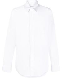 Lanvin - Overhemden ,Wit ,Katoen Slim Fit Wit Overhemd - Lyst