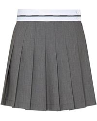 hinnominate - Rokken ,Grijs ,Polyester Geplooide Minirok - Lyst
