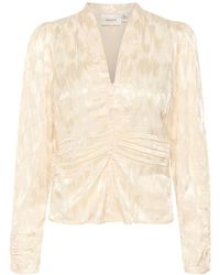 Gestuz - Feminine bluse mit v-ausschnitt und langen ärmeln - Lyst