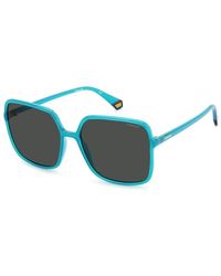 Polaroid - Blaue Polarisierte Sonnenbrille Für Frauen - Lyst