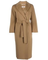 Max Mara - Jassen ,Bruin ,Wol Bruine Wollen Jas Met Riem - Lyst