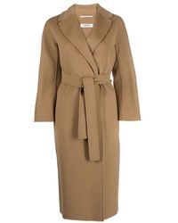 Max Mara - Jassen ,Bruin ,Wol Bruine Wollen Jas Met Riem - Lyst