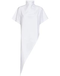 Alaïa - Tops ,Wit ,Katoen Driehoek Katoenen Jersey T-Shirt - Lyst