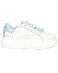 Tosca Blu - Schoenen ,Wit ,Witte Leren Sneakers Met Veelkleurige Ballen - Lyst