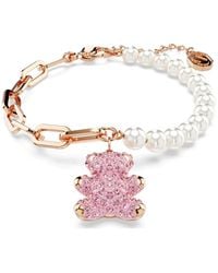 Swarovski - Kette Teddy Anhänger Crystal Pearl, Bear, Roségold‑Tone 5669169 - Lyst