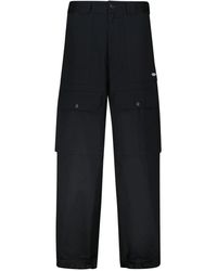 MSGM - Stoffhose Aus Baumwolle - Lyst