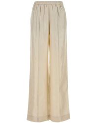 Loulou de Saison - Broeken ,Wit ,Satijn Lars Wide-Leg Pant - Lyst