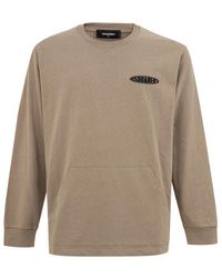 DSquared² - Tops ,Katoen Long Sleeve Logo T-Shirt - Lyst