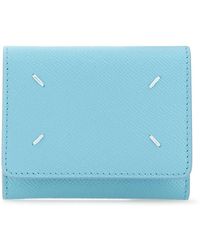 Maison Margiela - Hellblaue lederbrieftasche - kompakt und stilvoll - Lyst