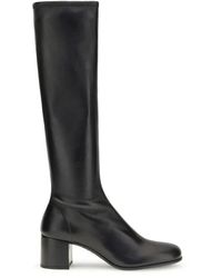 Prada - Schoenen ,Zwart ,Leer Lederen Veterlaarzen Met Chunky Zool - Lyst
