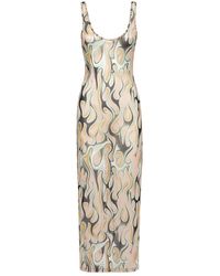 Philipp Plein - Tulle Tank Top Lange Jurk Flame - Lyst