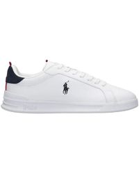 Ralph Lauren - Sneakers in pelle bianca per uomo - Lyst