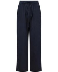 Neo Noir - Broeken ,Blauw ,Linnen Relaxed Fit Linnen Broek - Lyst