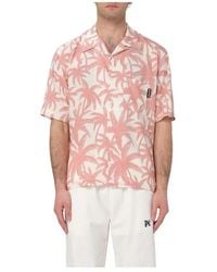 Palm Angels - Rosa Palm Tree Print Hemd - Lyst