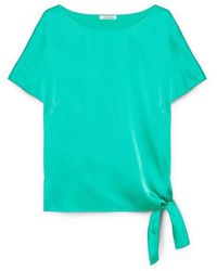 FIORELLA RUBINO - Bluse mit lenzingTM ecoveroTM viskose mit knoten - Lyst